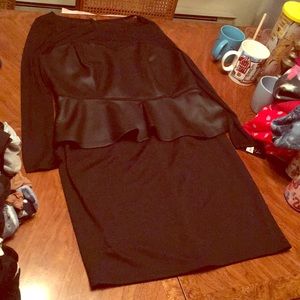 Mesh/Pleather Black Party Dress, Womens L.
